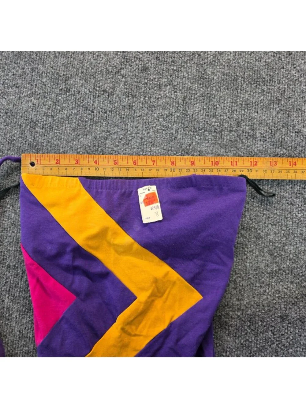 Vintage Sandcastle Colorblock One Piece Swimsuit 8 Purple Deadstock Beach Resort